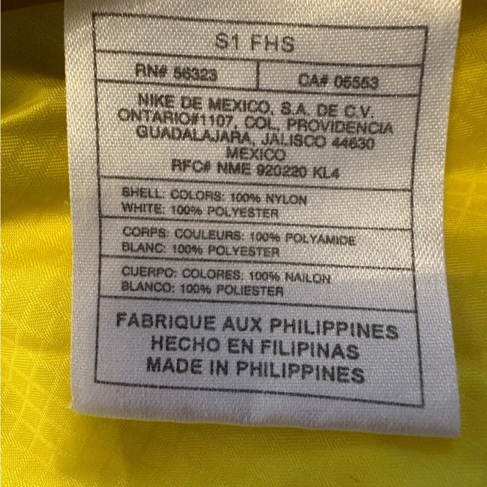 Nike Y2K Colorblock Windbreaker Jacket Yellow White Navy S Vintage Style